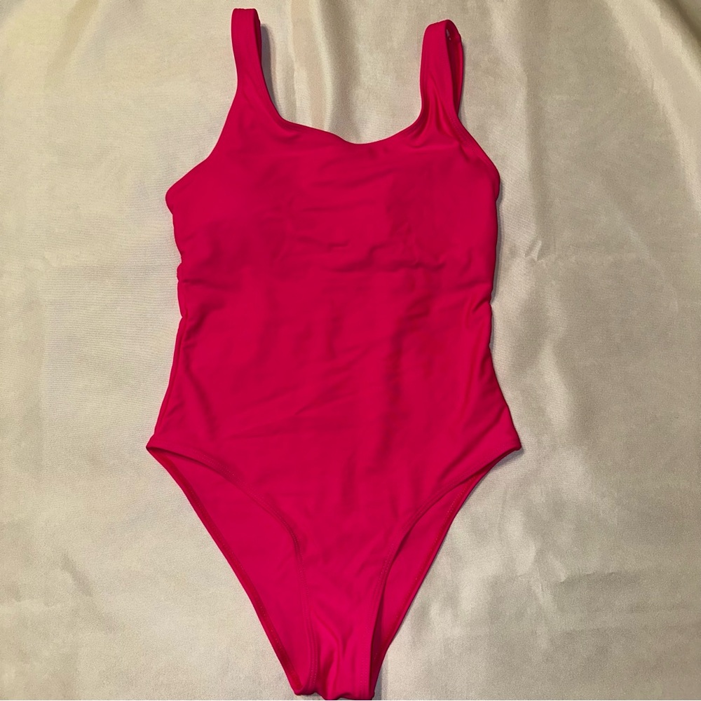 SHEIN One-Piece Swimsuit‎ hot pink size small crisscross back
